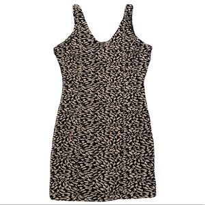 Honru Black and Creamy White Sleeveless Bodycon Dress Size 12